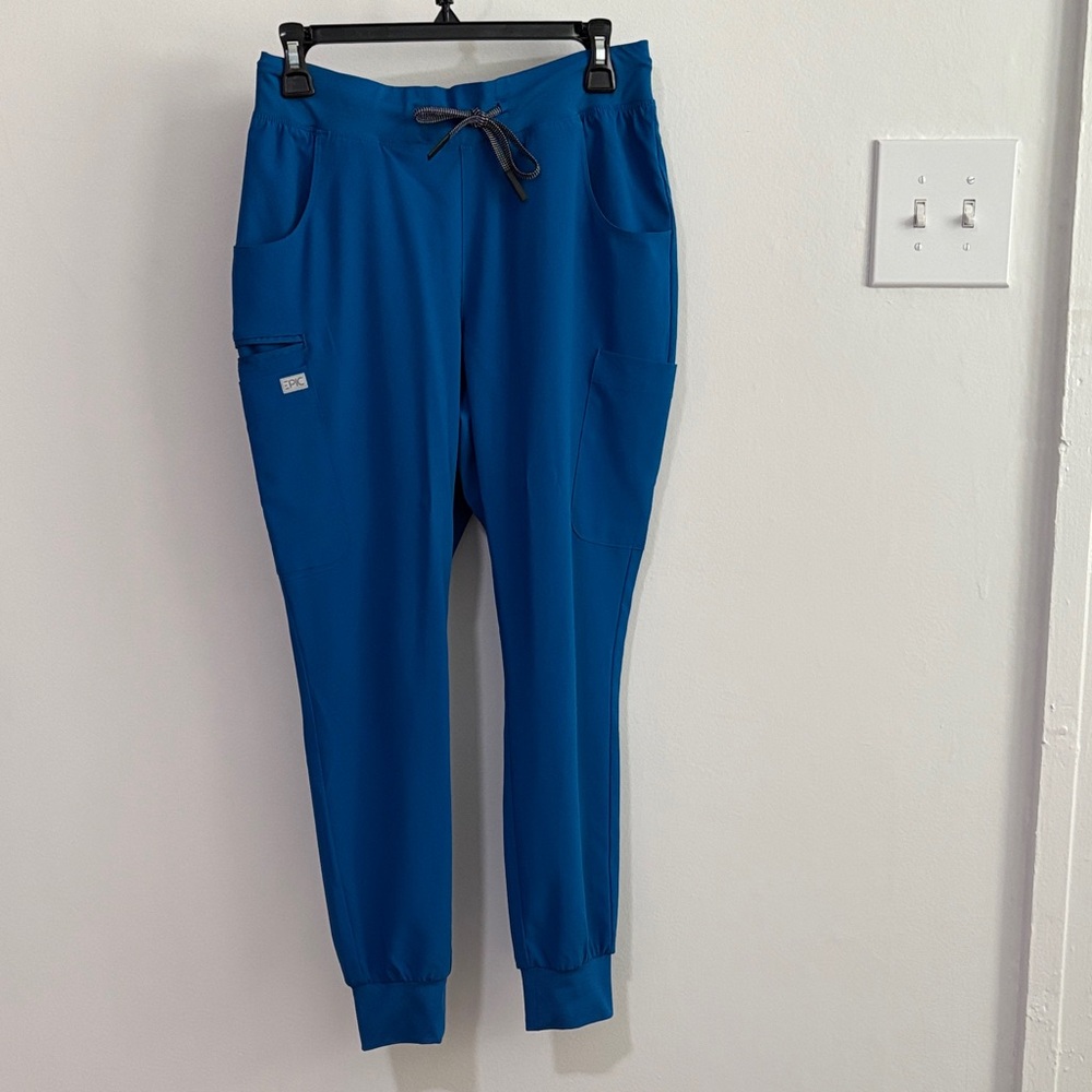 Blue Jogger Scrub Pants